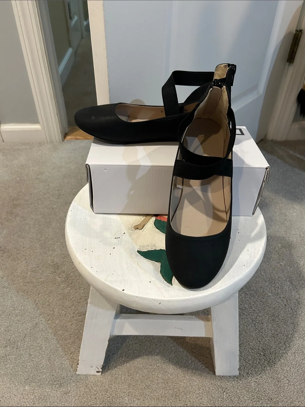 Black Girls Mary Jane Flats with Ankle Strap